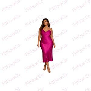 Express Fuchsia Slip Maxi Dress – XL – Adjustable Spaghetti Straps – EUC